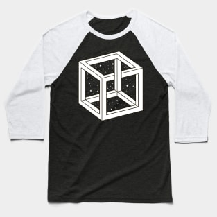 White Cube with Stars Baseball T-Shirt